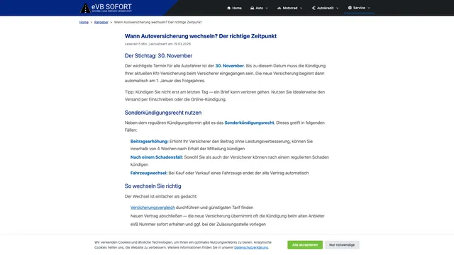 Wann Autoversicherung wechseln? Der richtige Zeitpunkt
